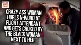 Crazy A$$ Woman Hurls N-Word At Flight Attendant And Gets Choked By The Black Woman Next To Her