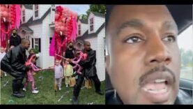 Kanye West Sneaks into his daughter Birthday party w/ Help from Travis Scott after He wasnt Invited