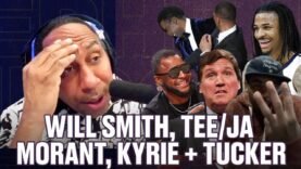 Stephen A. Smith responds to Kyrie Irving. Will Smith being “offended.” Ja Morant and Tucker Carlson