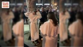 Angry Crowd Forces Crazy Women To Remove KKK Costumes On Halloween 🎃
