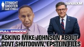 Asking Speaker Mike Johnson if the government shutdown is to prevent release of Epstein files